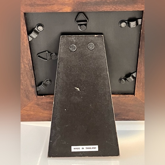 Vintage Brown Resin Square Frame Christmas Tree Cross Stitch Handmade Art 7x7 in - Picture 8 of 9